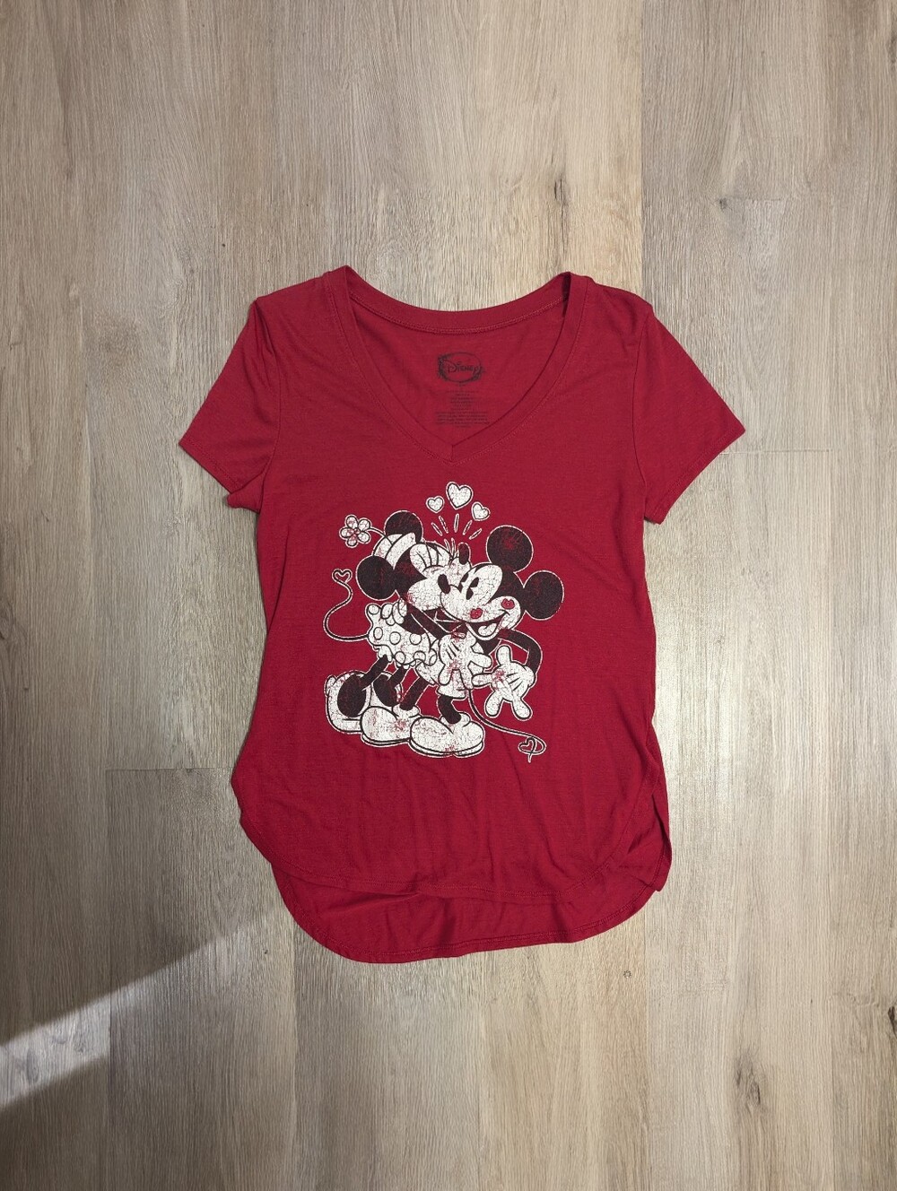 Disney Red V‑Neck Graphic Tee